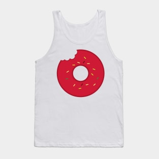 Red donut with bite and sprinkles Tank Top